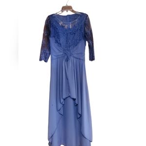 Mother of the bride formal long dress,  size M, slate blue. Never worn.